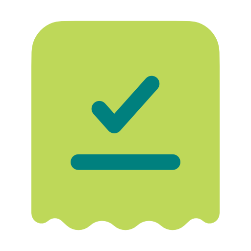 checkmark on ticket illustration